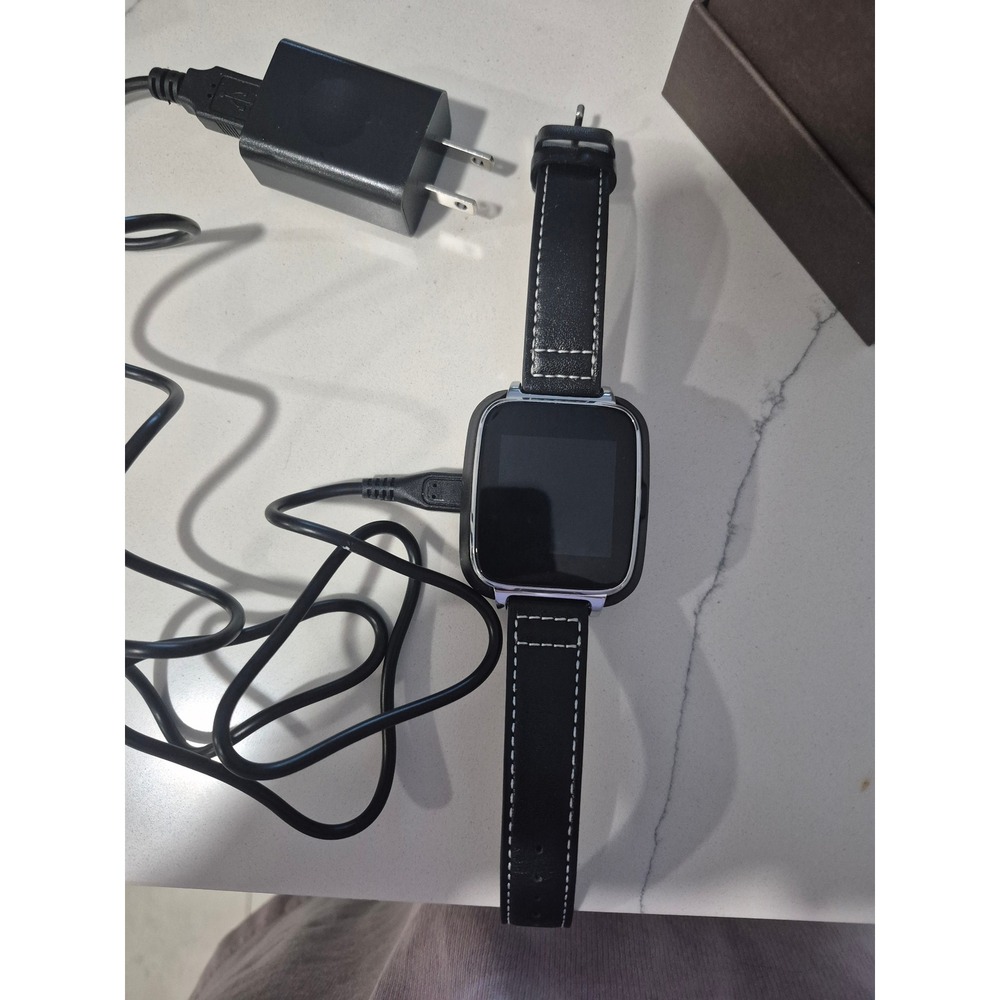 Beantech‎ BIT S1 Smart Watch Black Leather Strap Silver Case Bluetooth i
